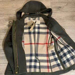 Authentic Burberry dark olive coat in size 8